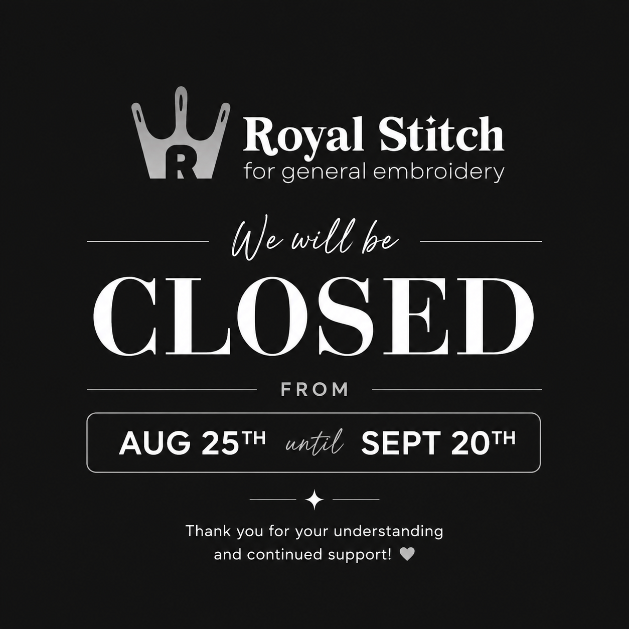 Important order notice
